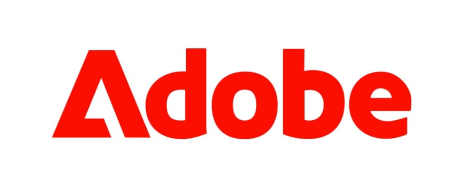 Adobe logo in bold red font
