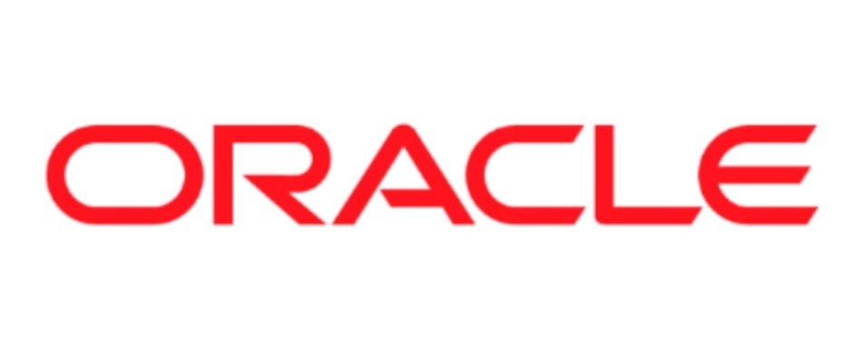 Oracle logo in red font