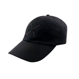 Black custom embroidered baseball cap showcasing premium corporate swag for employee gifts and promotional events.