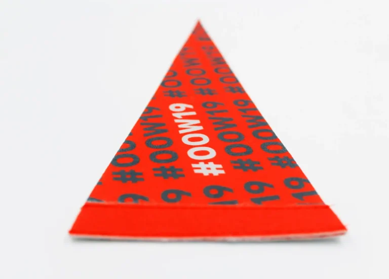 Red custom event wristband with #OOW19 branding, ideal for corporate swag, trade show giveaways, and promotional event merchandise.