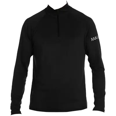 Black custom branded quarter-zip pullover sweatshirt, ideal corporate swag for employee gifts and promotional merchandise.