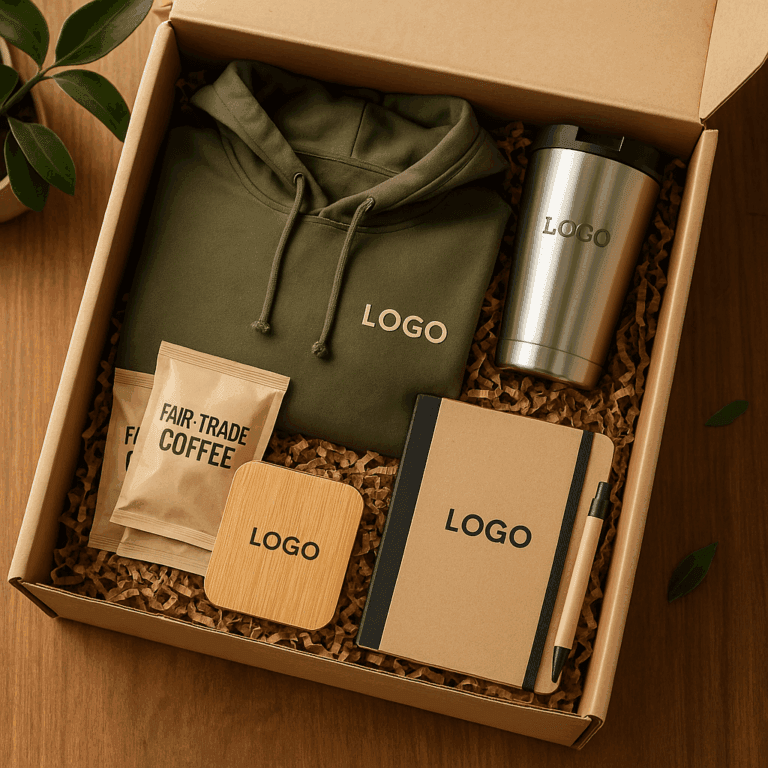 Custom branded employee welcome kit with hoodie