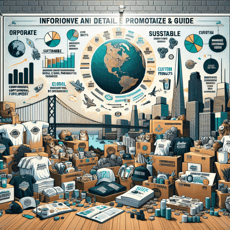 Sustainable promotional products display with eco-friendly packaging