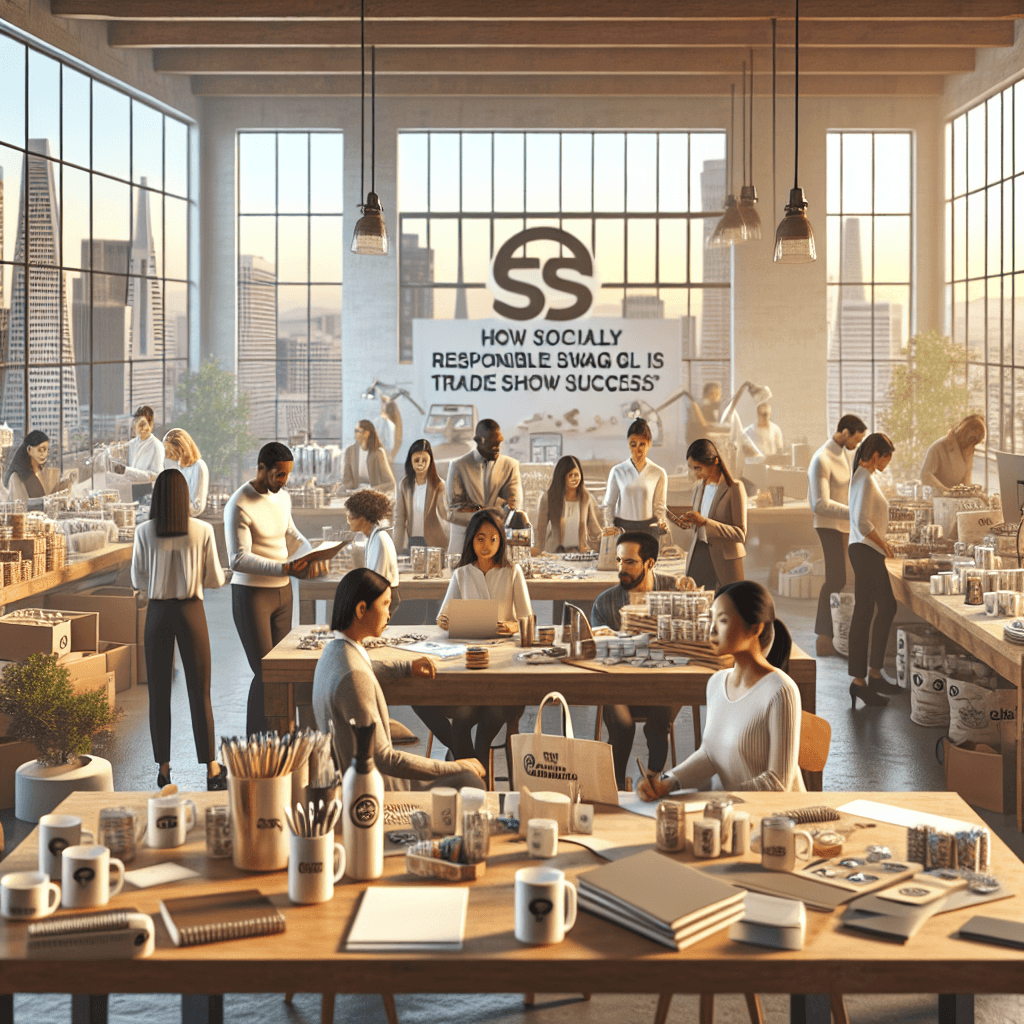 Trade show featuring socially responsible branded swag