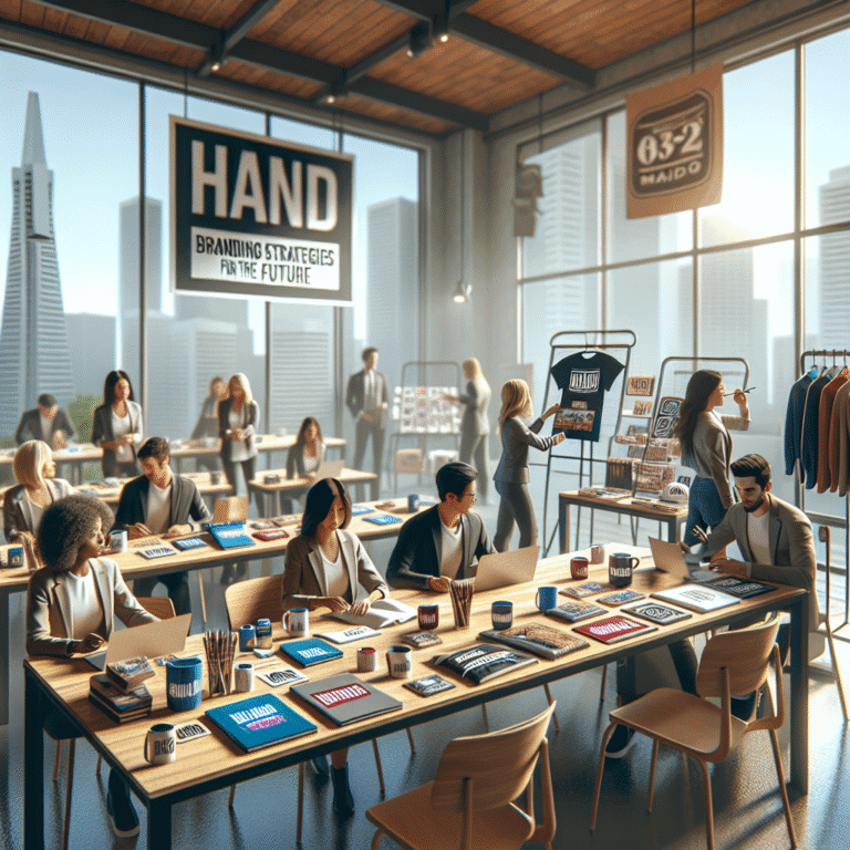 Corporate branding strategies event with promotional materials