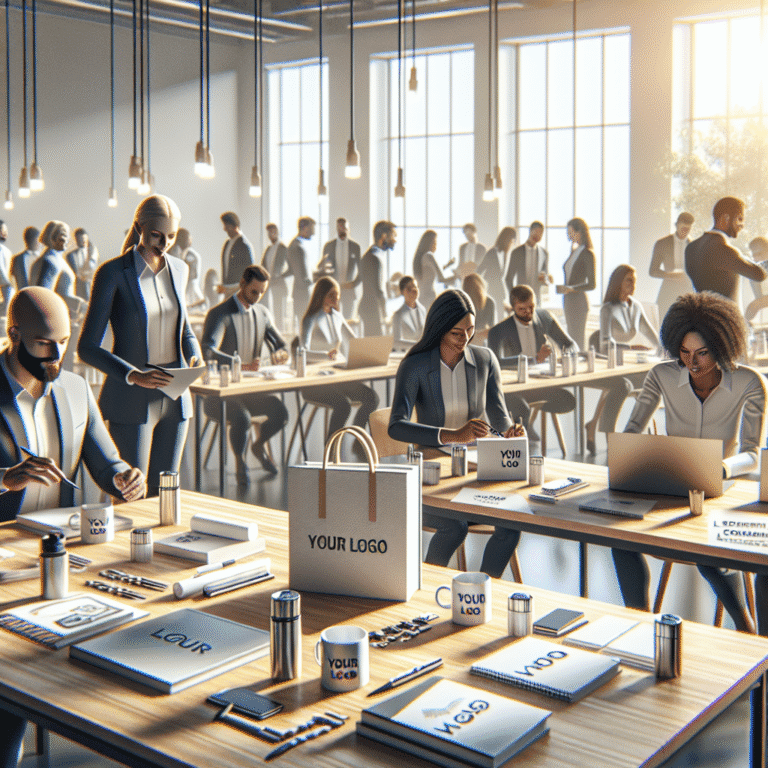 Large conference with custom branded materials and products